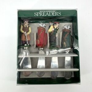 Boston Warehouse Golf Club Cheese Spreaders Set of 4 Golfer Golf Bags